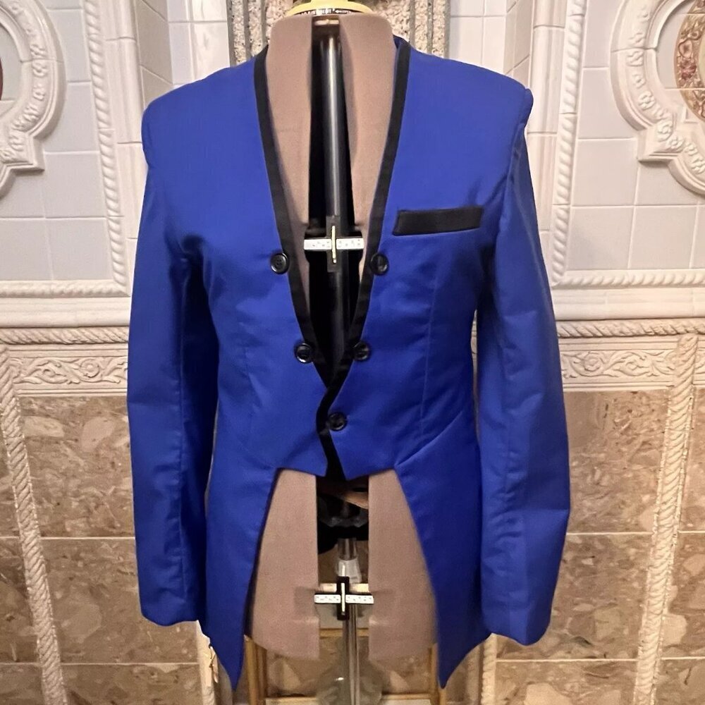 Tuxedo Jacket. Unbranded. Size XL. Blue. Lined. Poly/Cotton/Wool/Linen. WTC